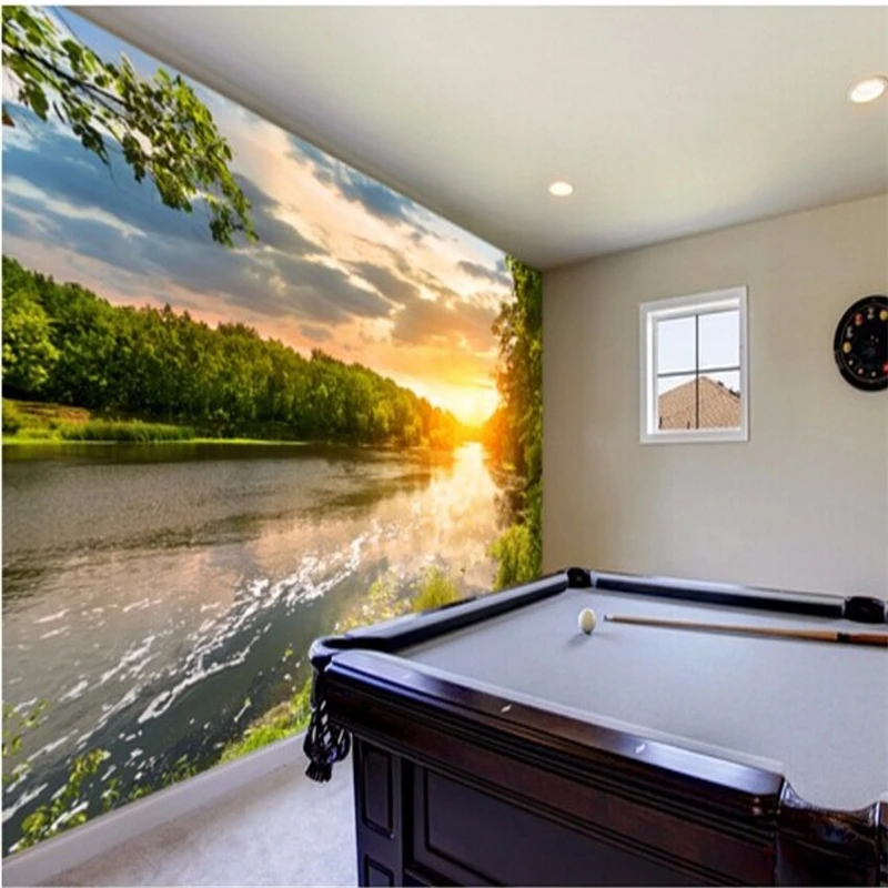 Beibehang пользовательские фото обои настенные наклейки река закат, 3D фото обои комнаты фреска гостиной ТВ 3D papel де parede