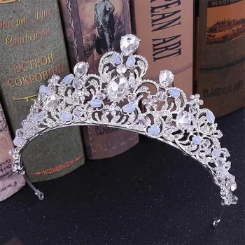 

Luxury Crystal Rhinestone Water-Drop Princess Noiva Diadem Tiara and Crown Coronal Headpiece Wedding Bridal Hair Accessories