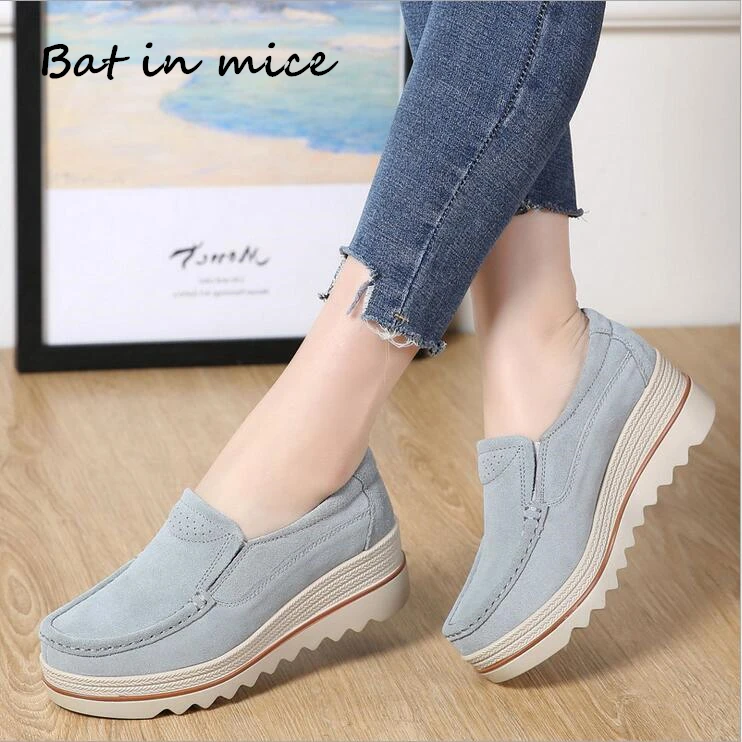 

Women's Shoes Cow Suede Leather Flats Platform casual Woman Shoes women Spring Autumn Women's Loafers Moccasins Female Shoe A103