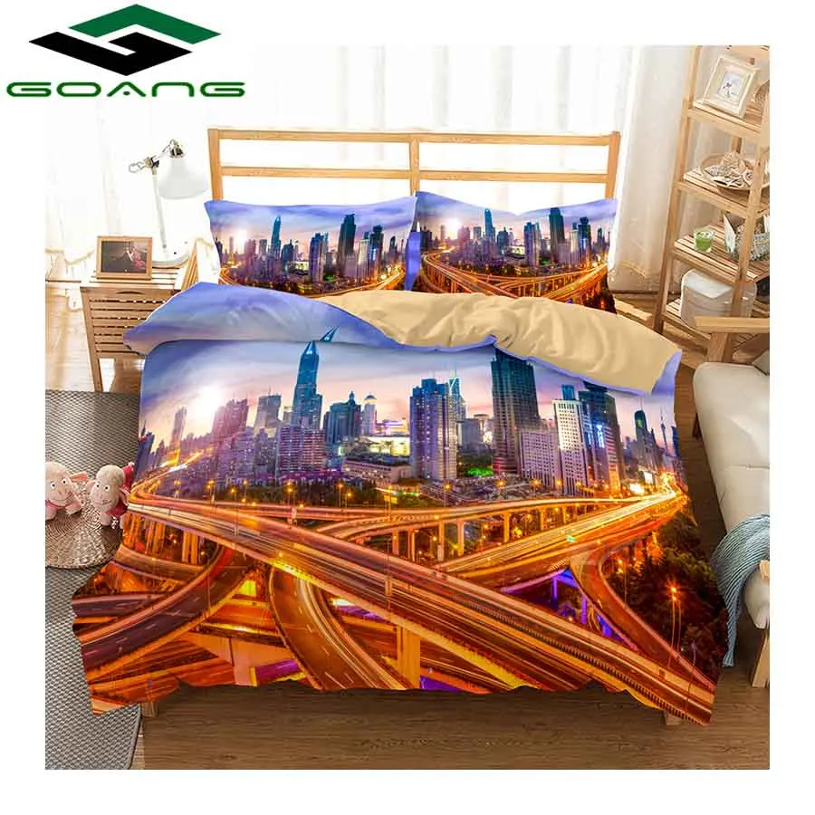 GOANG Комплект постельного белья 3d цифровая печать красивый город ...