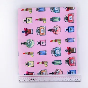 

fashion sexy lipstick perfume bottle Polyester canvas fabric DIY handmade patchwork Tablecloth bag 142*90cm