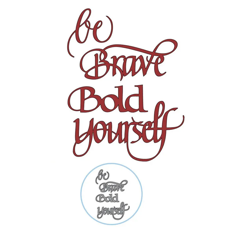 

DiyArts Be Brave Bold Yourself Word Dies Metal Cutting Dies for Scrapbooking Card Making Paper Embossing Frame Craft Letter Dies