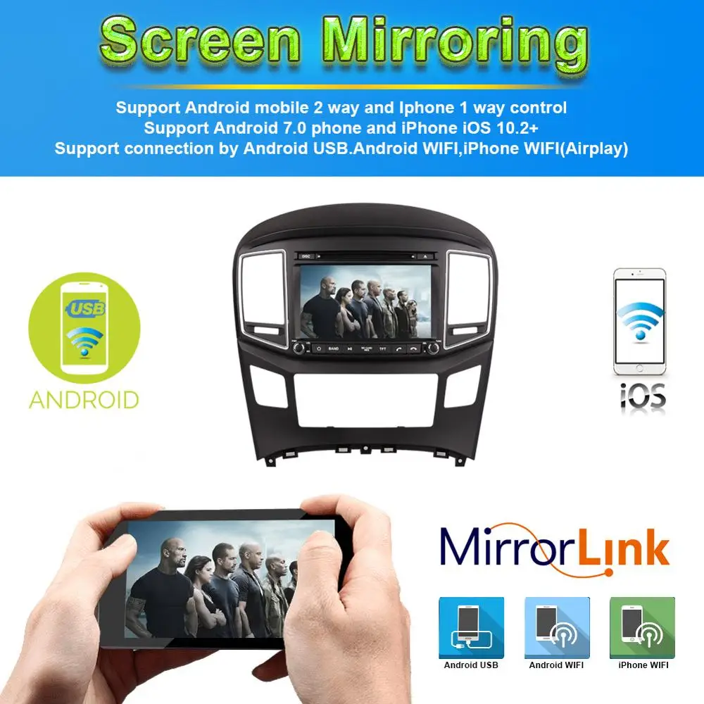 Best Android 8.0 Octa Core 4GB RAM Car DVD Multimedia Head Unit For Hyundai H1/Grand Starex 2016- Auto Radio Stereo Bluetooth WIFI 6