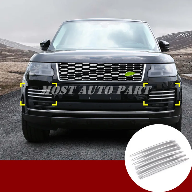 ABS Front Bumper Grille Air Vent Trim Cover For Land Rover Range Rover L405 2018 Silver