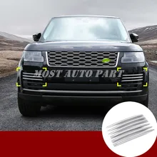 ABS Front Bumper Grille Air Vent Trim Cover For Land Rover Range Rover L405 2018 Silver