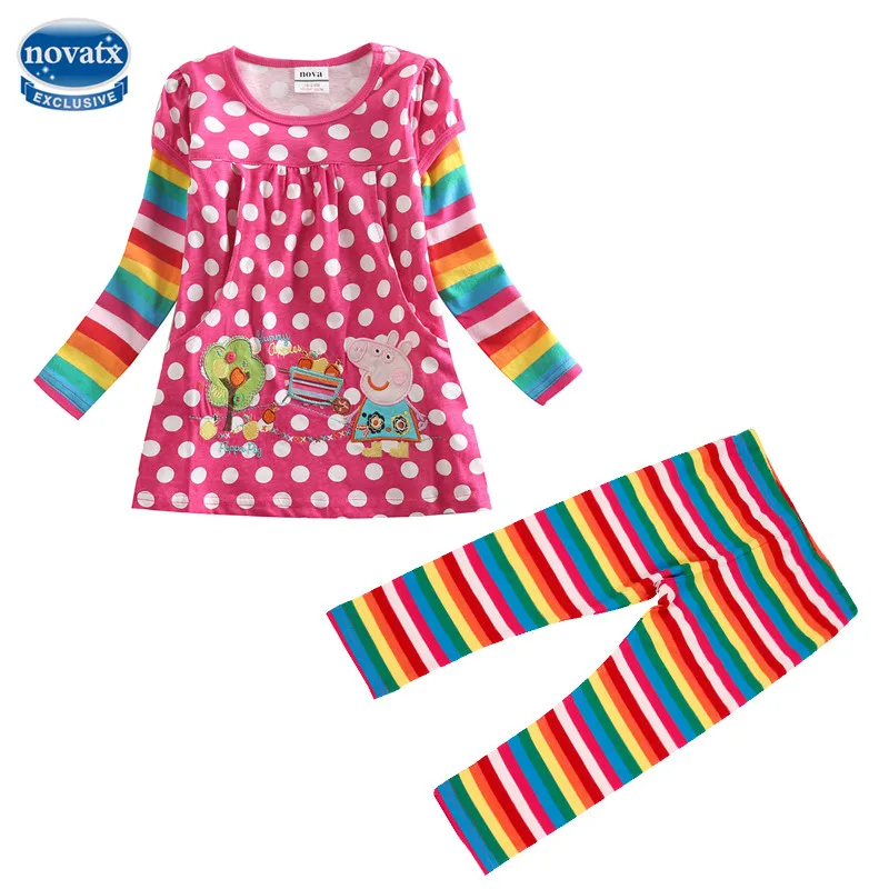novatx F2178 G4801 sets children girl t shirt nova kids baby clothing girls t shirt kids