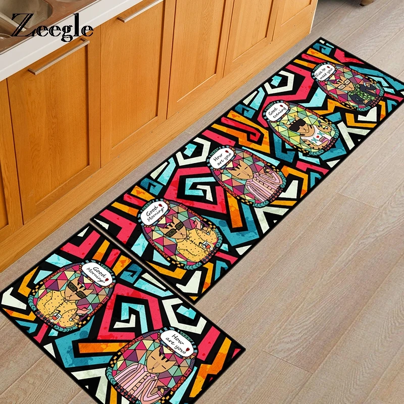 Zeegle Cat Pattern Carpets For Kitchen Absorb Water Mat Antislip