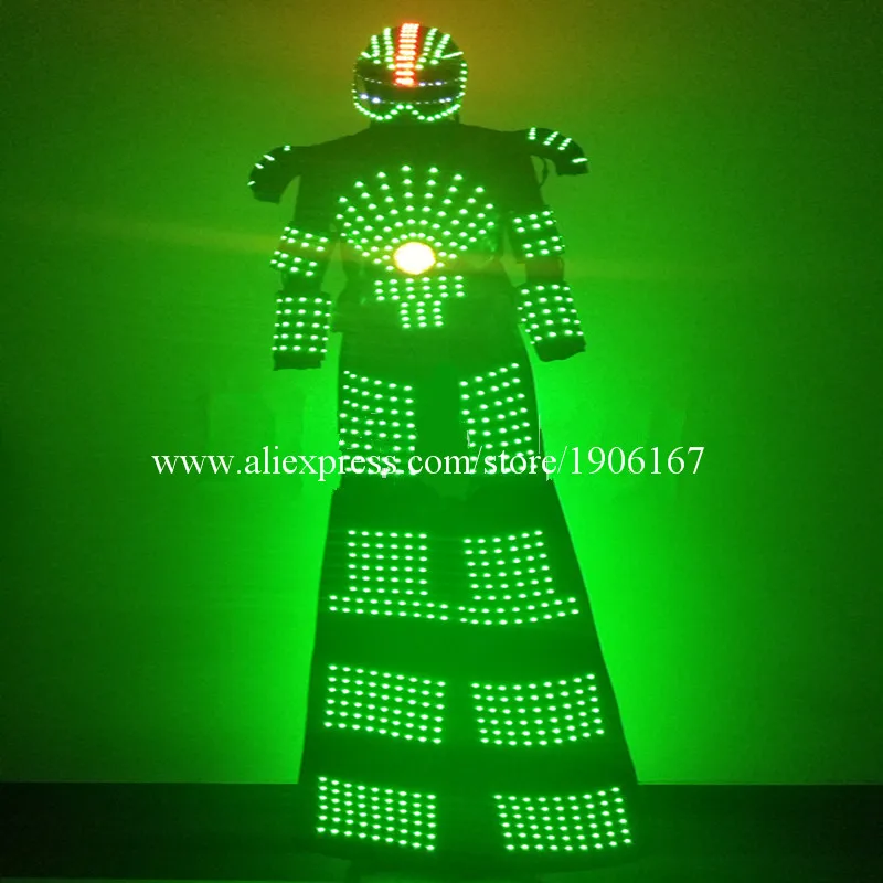 Colorful Led Luminous Stilts Robot Dance Suit Led Growing Ballroom Costume Grand Event Party Led Light