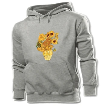 

gentleman Dresses Still Life Van Gogh Vase with Fifteen Sunflowers Womens Graphic Hoodie Sweatshirt Strings Hooded Pullover
