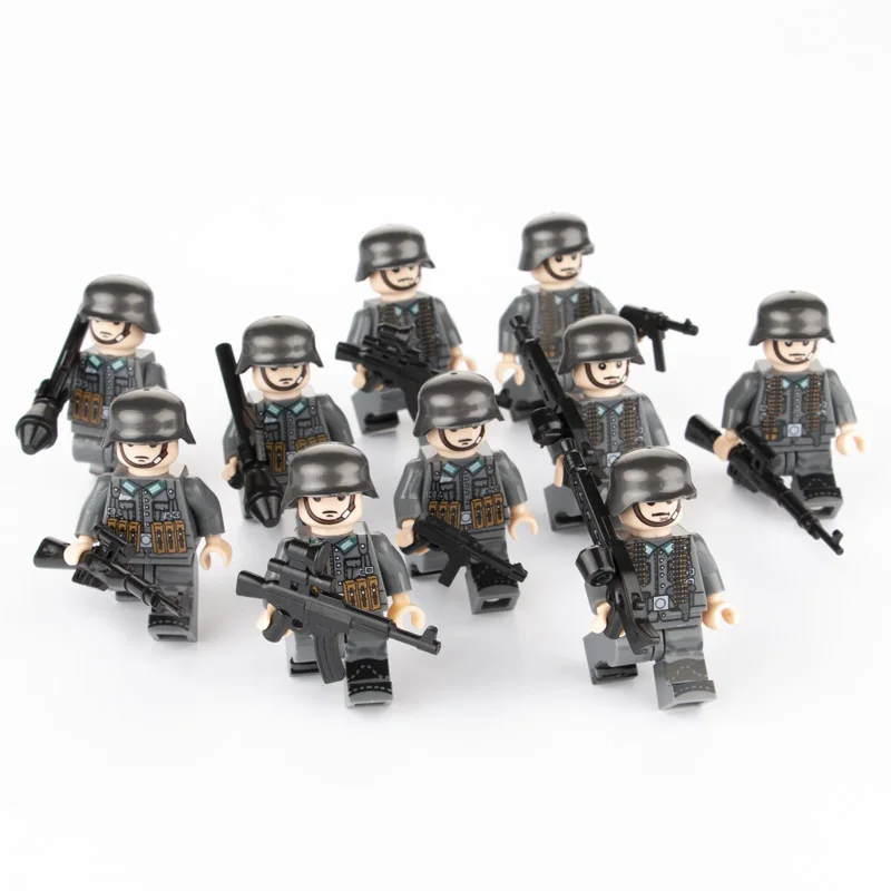 WW2 Parts German Building Blocks Soldier Arms Base Weapon Gun SWAT Team Police M0C Figure Brick Toys Compatible Military C074