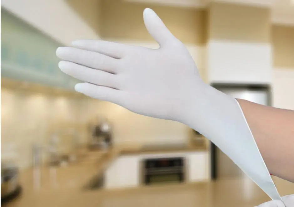 100 шт 50 пар Одноразовые латексные рабочие перчатки, одноразовые водонепроницаемые и маслостойкая Резина перчатки