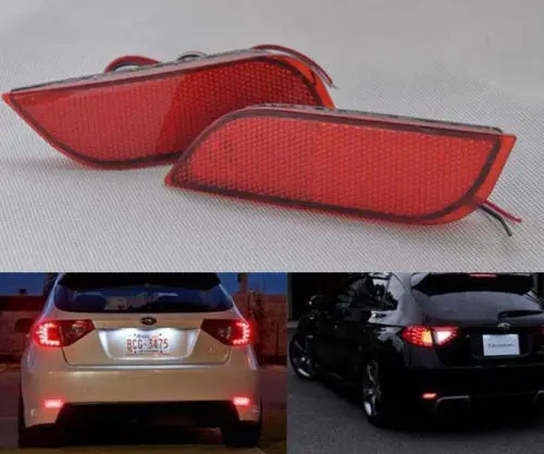 

Red White Smoked LED Rear Bumper Reflector Tail Brake Light 2008+ For Subaru Impreza WRX STI Legacy Exiga Levorg