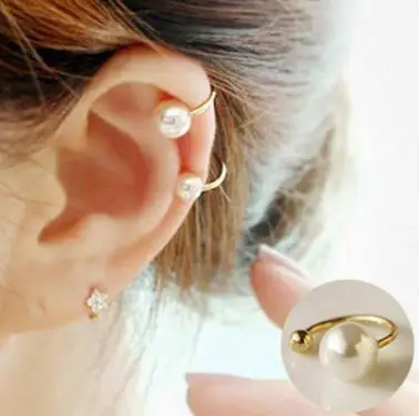 

ed 090 1 piece 2018 Fashion Korean version of pearl ear clip U-type non-pierced invisible ear clip Female most beautiful jewelry