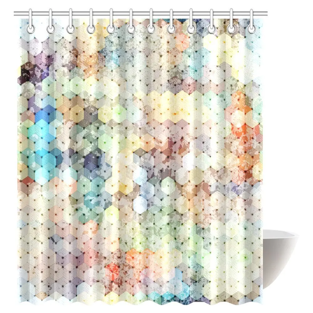 Aplysia Abstract Pattern Of Art Cubes Polyester Fabric Bathroom