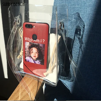 

Transparent PVC lady bag 2019 Korean version Baita chic oblique shoulder bag jelly bag summer beach bag