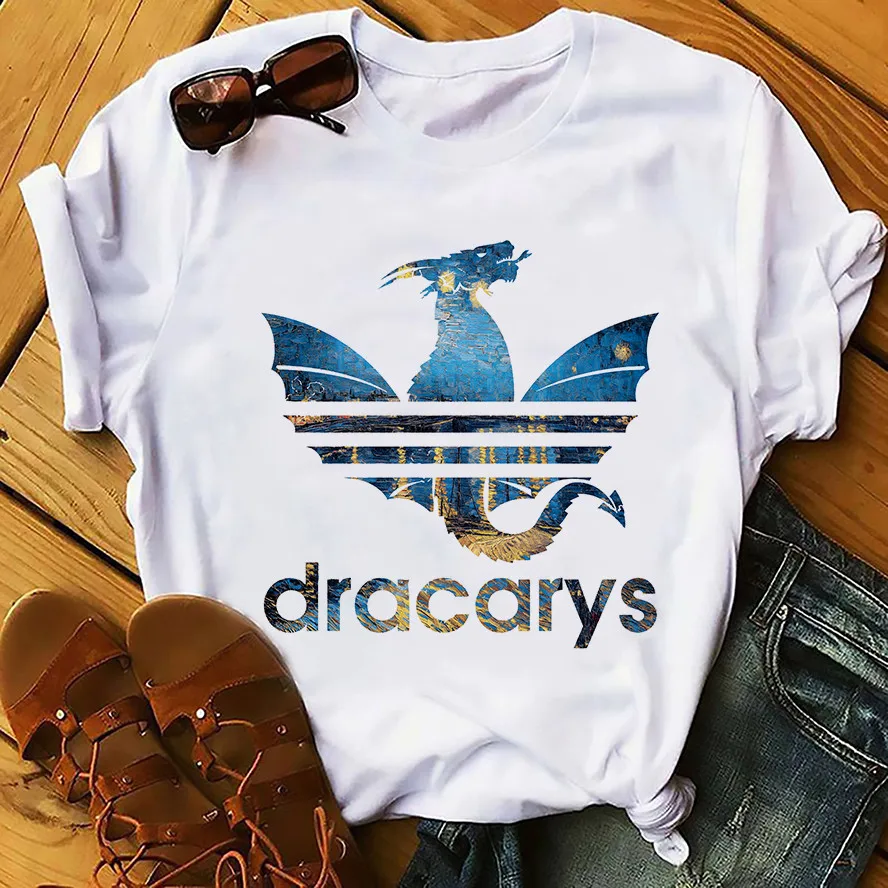 Daenerys Dragon Camiseta Dracarys забавная Футболка мужская летняя новая белая Повседневная футболка унисекс крутая уличная одежда Harajuku футболка - Цвет: P1000-10