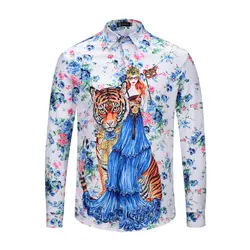 XIMIWUA 2019 мужские рубашки повседневное Slim Fit цветочные рубашки 3d принт высокое качество гавайская рубашка Camisas Para Hombre Весна