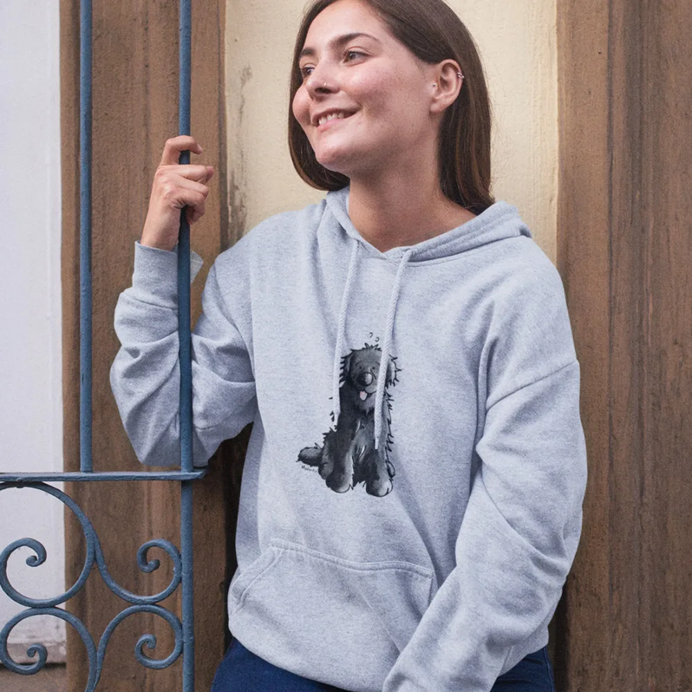 

Newfoundland Dog Hoodie Black Newfoundland Dog Cartoon Hoodies Trendy Street wear Hoodies Women Long-sleeve Pullover Hoodie