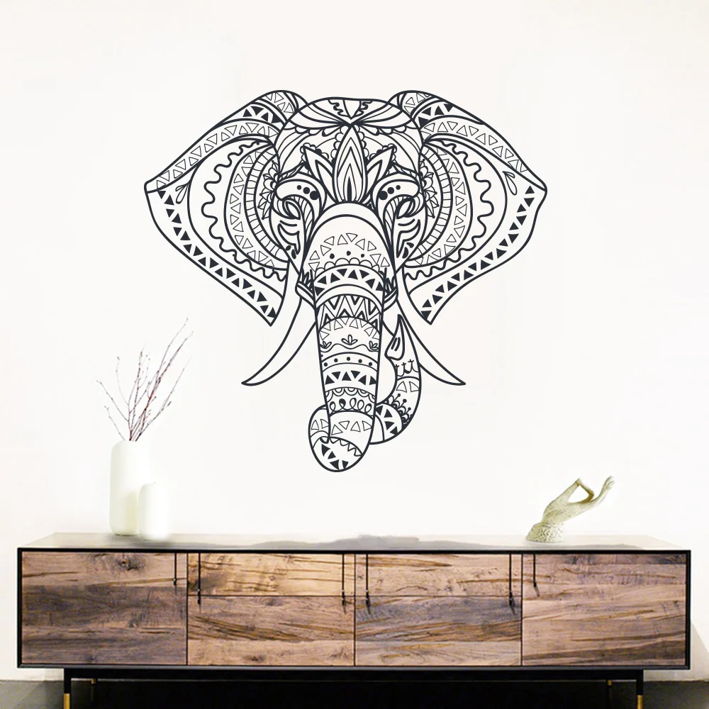 

Religion mandala Elephant Wall Sticker for Living Room house decoration animals Decal Removable Vinyl MuralHome Decor