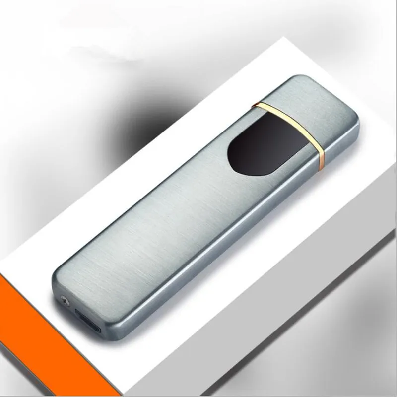 Новая маленькая сенсорная ветрозащитная Электронная Зажигалка сигарета с зарядкой от USB Зажигалка ультратонкие электрические зажигалки для курения