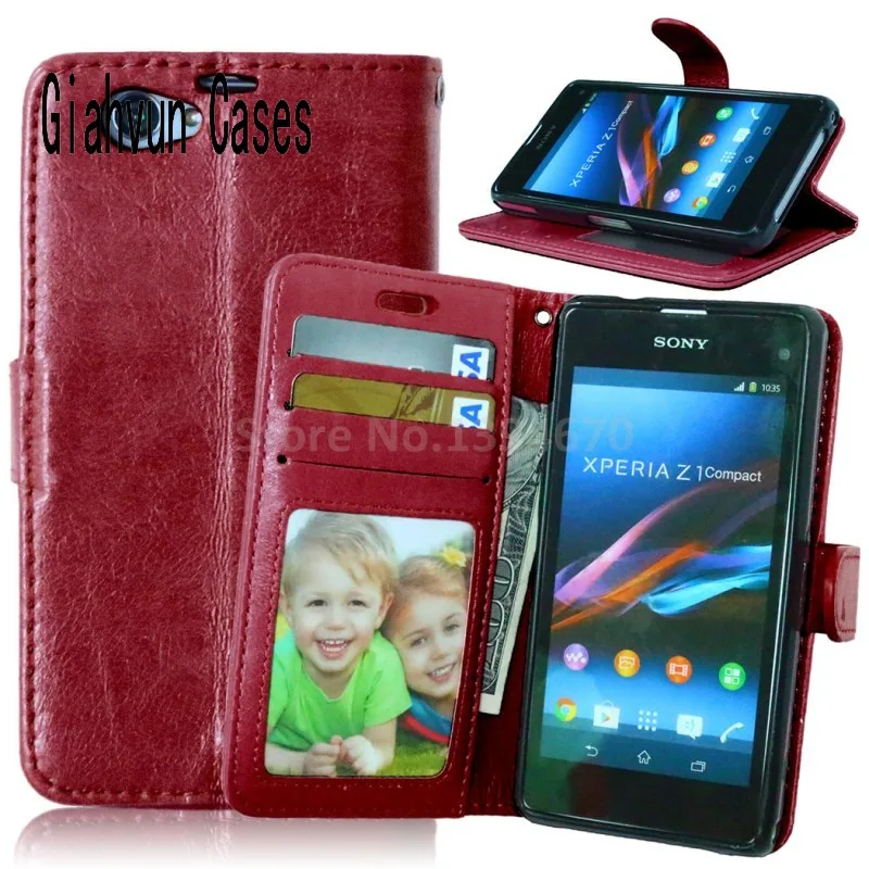 Для sony Xperia Z1Mini Z2 Z3 Z3mini Z4 capa para задняя крышка чехол для телефона кожаный Стенд Фото