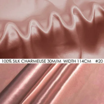 

CISULI SILK CHARMEUSE SATIN Fabric 114cm width 30momme 100% Pure Silk Fabric for Wedding Dress and Vestidos-NO 20 Pale Pink