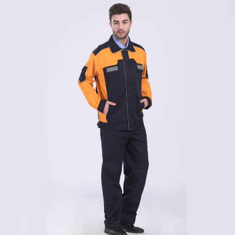 

Mens Work Wear In Safety Clothing Males T/C Working Jumpsuit Workwear Uniform Functional Pockets Jacket And Pants 2 PCS