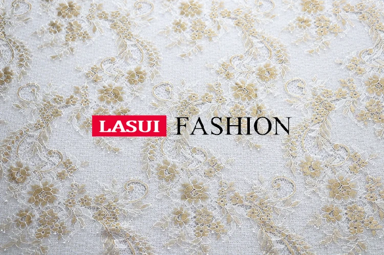Lasui 1,5 м* 3 м = 1 шт. благородный золотого цвета смешанные белое французкое столовое кресло из ресницы кружевная ткань diy для вуаль, торжественное платье, C0195