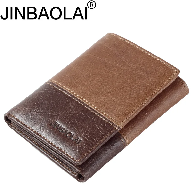 

Genuine Leather Men Wallet Small Men Walet Hasp Male Portomonee Short Card Holder Brand Perse Carteira For Rfid 3 fold Wallets