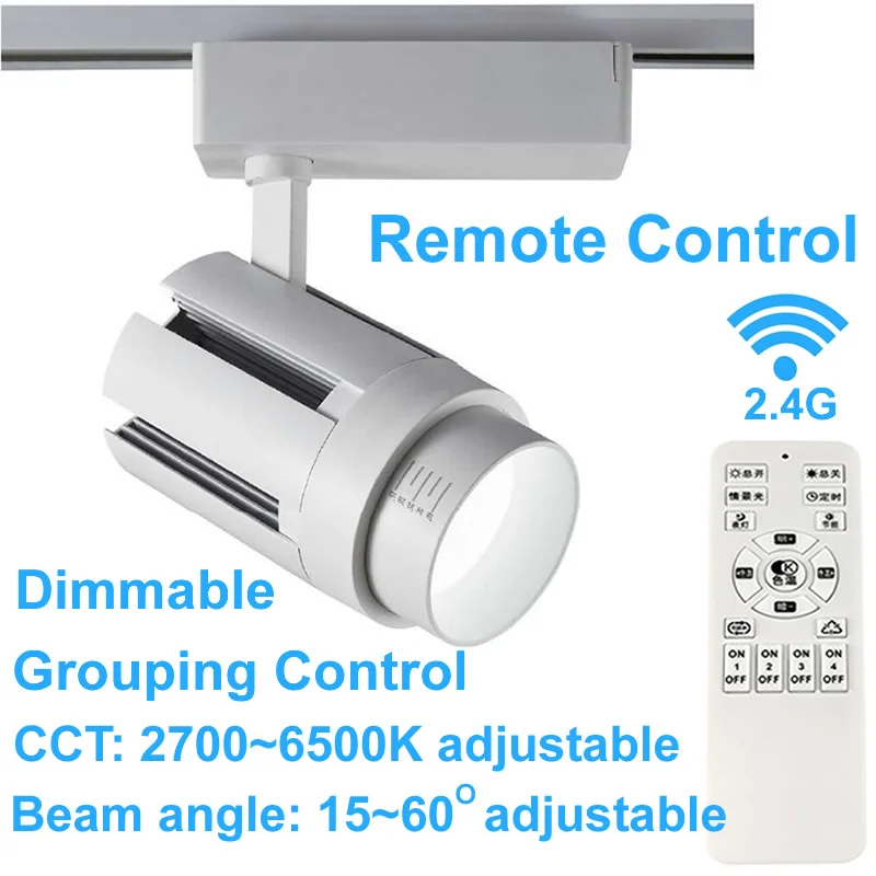 

Zoom 3 Wire Led Track Light 18W 28W 3000K 4000K 6000K Spot Led Track Rail Lights Commercial Clothing Lighting 110V 220V