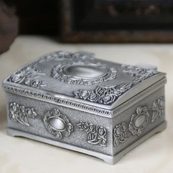 

New Arrived Vintage Retro Metal Pewter Tin Alloy Jewelry Gift Box, Necklace Pendant Earrings Ring Packaging Boxes 200pcs