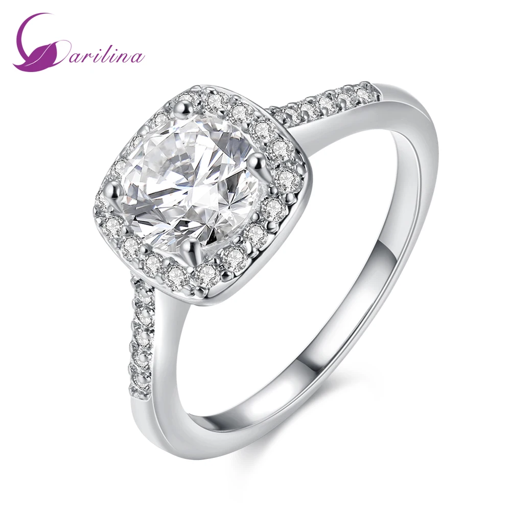 

Engagement Ring Top Quality Rings for women White Topaz ring Platinum Plated jewelry size 5 6 7 8 9 R2046