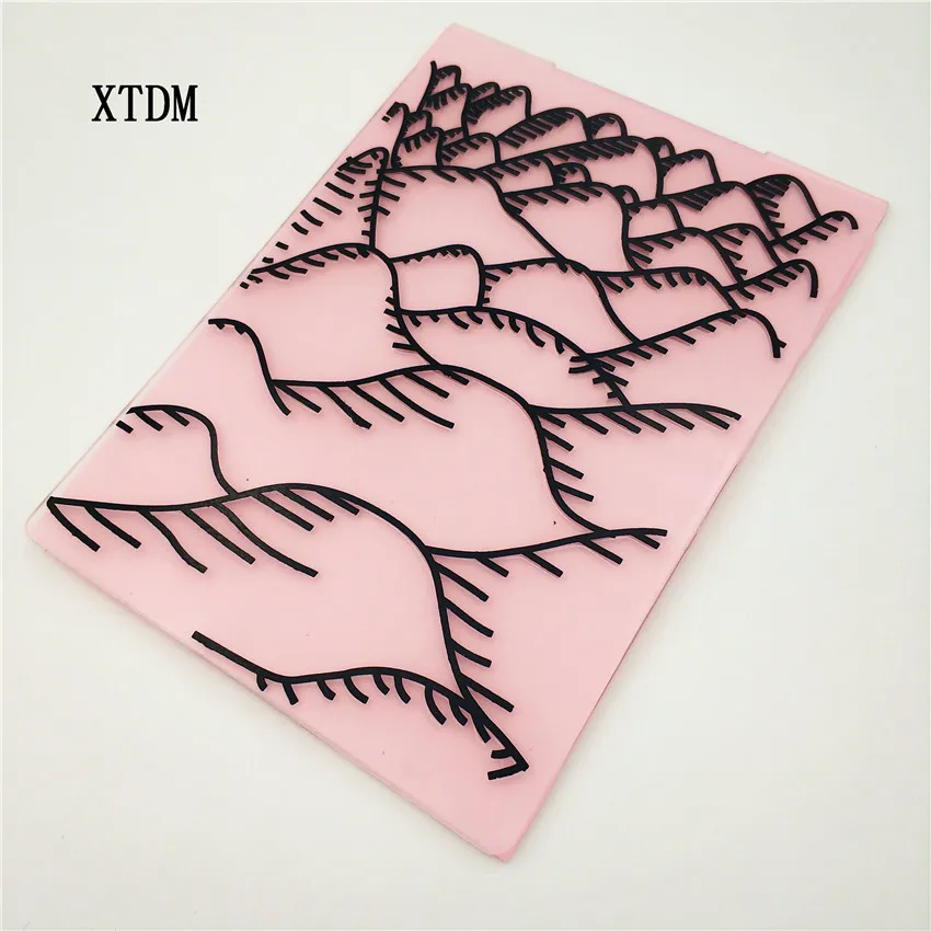 Feather Pattern Plastic Embossing Folder Cutting Dies Template Decoration For DI