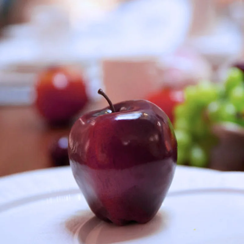  6pcs Red Delicious Mini Artificial Fruits Decorative Artificial Apples Teaching Kids Fruit Vegetabl - 4000463419387