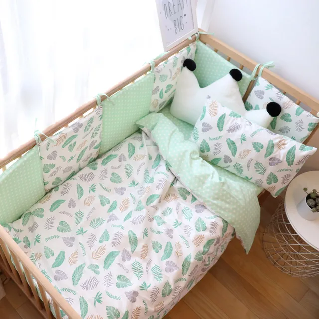 Baby Bedding Set Cotton Breathable Baby Items For Newborns Crib Bedding Set With Bumper For Boy Girl Bedsheet Or Mattress Cover 1