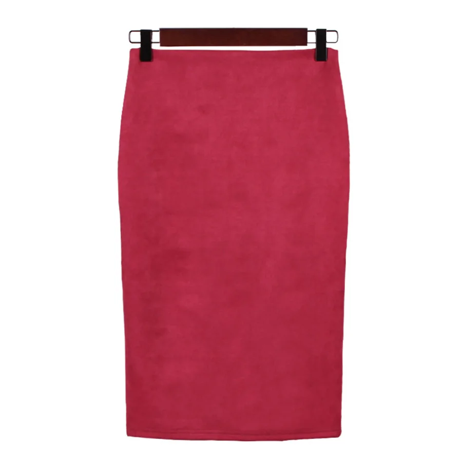 Юбка для женщин сезон: весна-лето Лидер продаж юбки для Женские однотонные цвет длинная юбка-карандаш Harajuku Высокая талия разделение леди - Цвет: Red