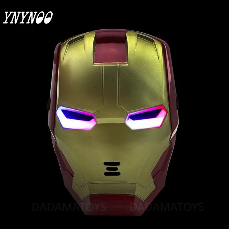 

(YNYNOO)The Avengers 2 Figures Toys Iron man Motorcycle Helmet Mask Tony Stark Mark Cosplay with LED Light Figure Kids Gift