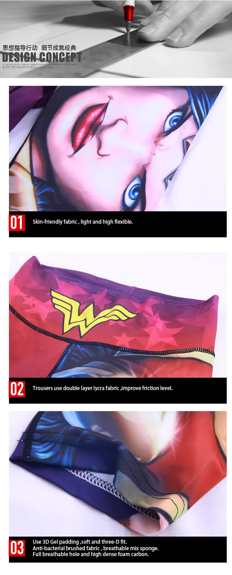 Wonder Woman, лайкра, спортивные обтягивающие штаны для велоспорта, 3/4, трико, шорты для девушек, для езды на велосипеде, для спорта на открытом воздухе, короткие штаны, без подкладки