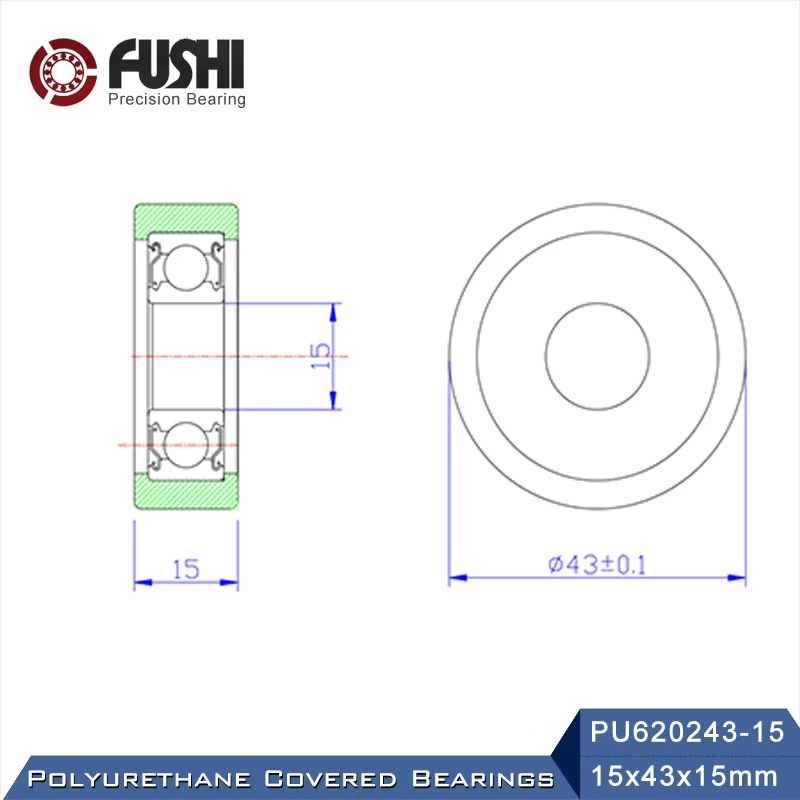 2Pcs ZHENGGUIFANG Professional PU 6202 Polyurethane Covered Bearing 15x43x15mm Shaft 15mm PU620243-15 Urethane Cover PU6202 Bearings 2Pcs ZHENGGUIFANG Professional PU 6202 Polyurethane Covered Bearing 15x43x15mm Shaft 15mm PU620243-15 Urethane Cover PU6202 Bearings