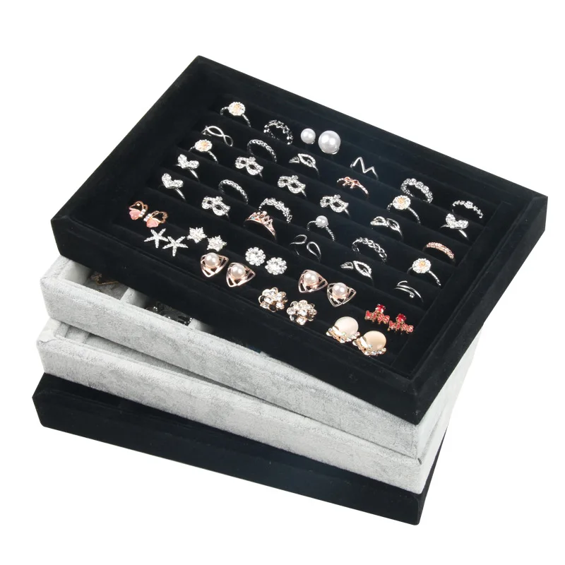 6 In 1 Rings Display Stand Jewelry Store Retail Tray Holder Storage