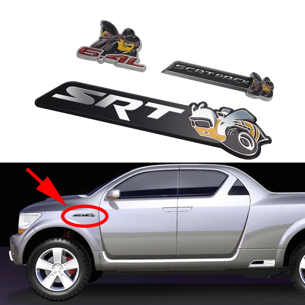 SCAT PACK 6.4L Emblem Badge Sticker Decal Metal Dodge Ram Challenger SRT Trunk