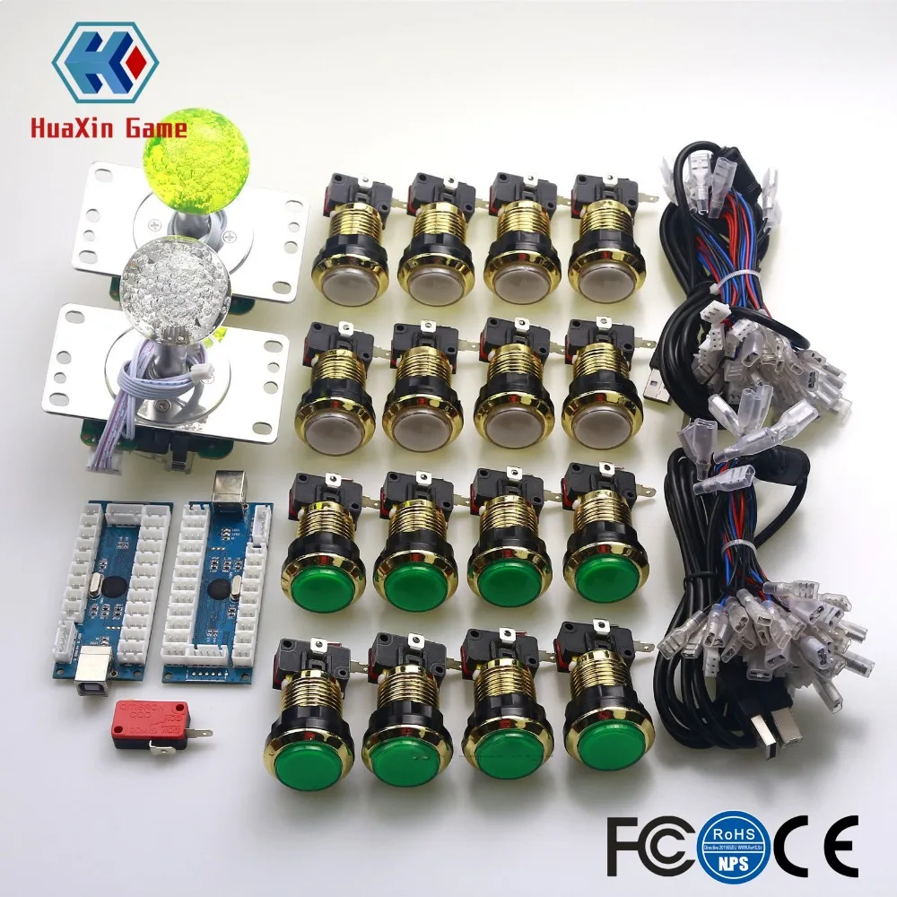  2 Player Arcade DIY Kit USB Encoder to PC 5V LED Joystick + Gilded LED Lamp Lights Push Buttons for - 32907758627