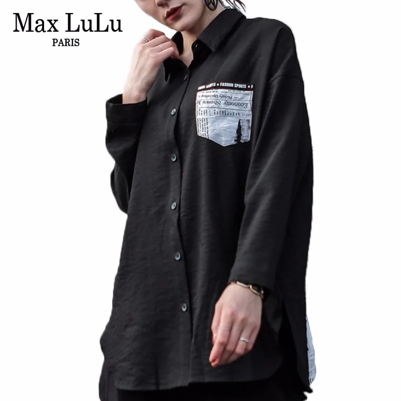 

Max LuLu Autumn 2019 Luxury Korean Clothes Ladies Printed Casual Shirts Womens Tops And Blouses Cotton Punk Streetwear Plus Size