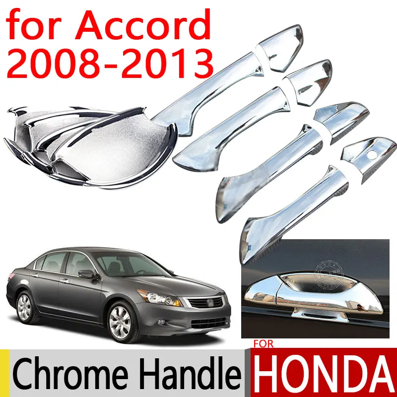 

for Honda Accord 2008-2013 Accessories Chrome Door Handle 2009 2010 2011 2012 Luxury No Rust Car Covers Stickers Car Styling
