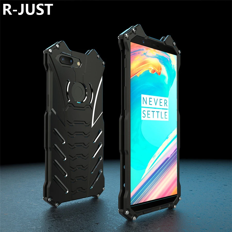 

R-JUST For OnePlus 5T Case Cover Luxury Slim Hard Metal Aluminum Shockproof Armor Phone Case for One Plus 5T Back Cover Funda