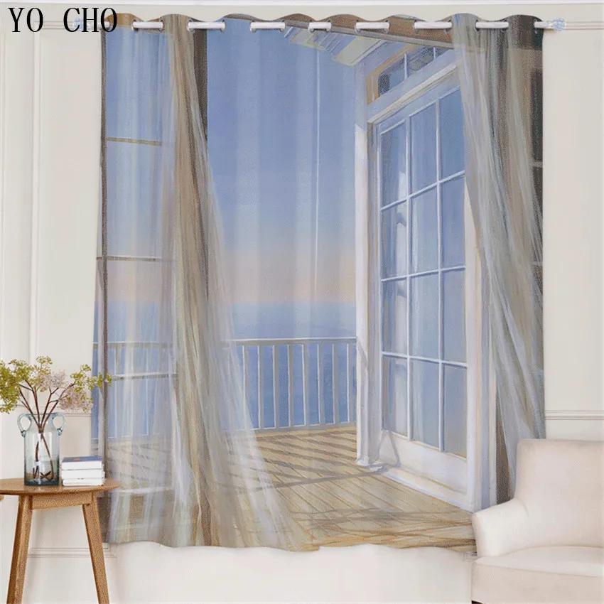 Yo Cho 2 unids palomas blancas patrón ventana cortinas para niños dormitorio Decoración para el hogar cocina cortinas ojal Top proceso