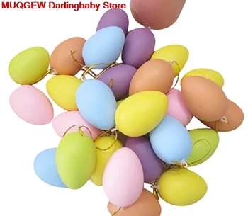 MUQGEW 12 PCS Children Painting Egg With Rope Plastic