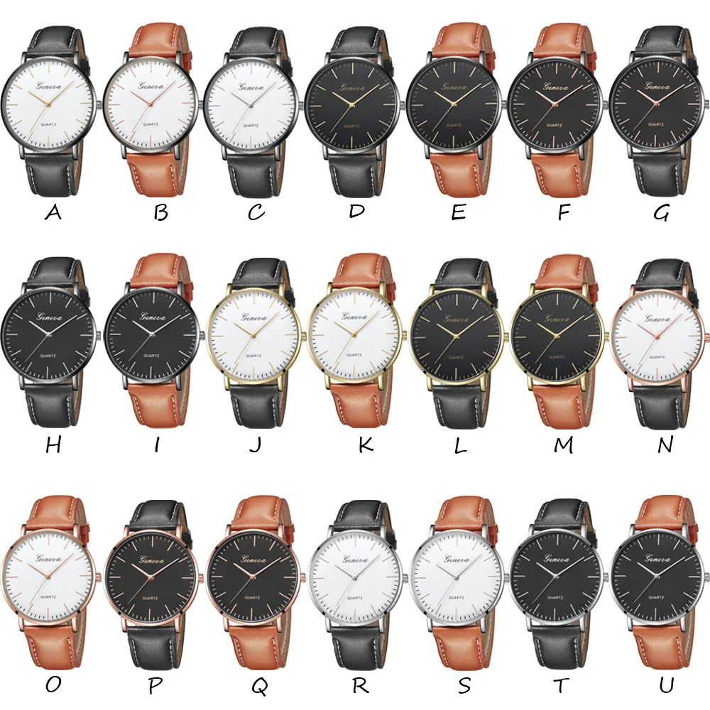 Современные модные черные кварцевые часы мужские и женские сетчатые кожаные высококачественный ремешок для часов повседневные наручные часы подарок для женщин Горячая Распродажа