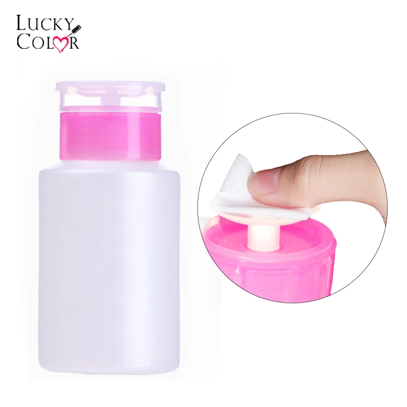 

100ml Empty Plastic Nail Polish Remover Alcohol Liquid Press Pumping Dispenser Bottle Portable Nail Art UV Gel Cleaner Tool