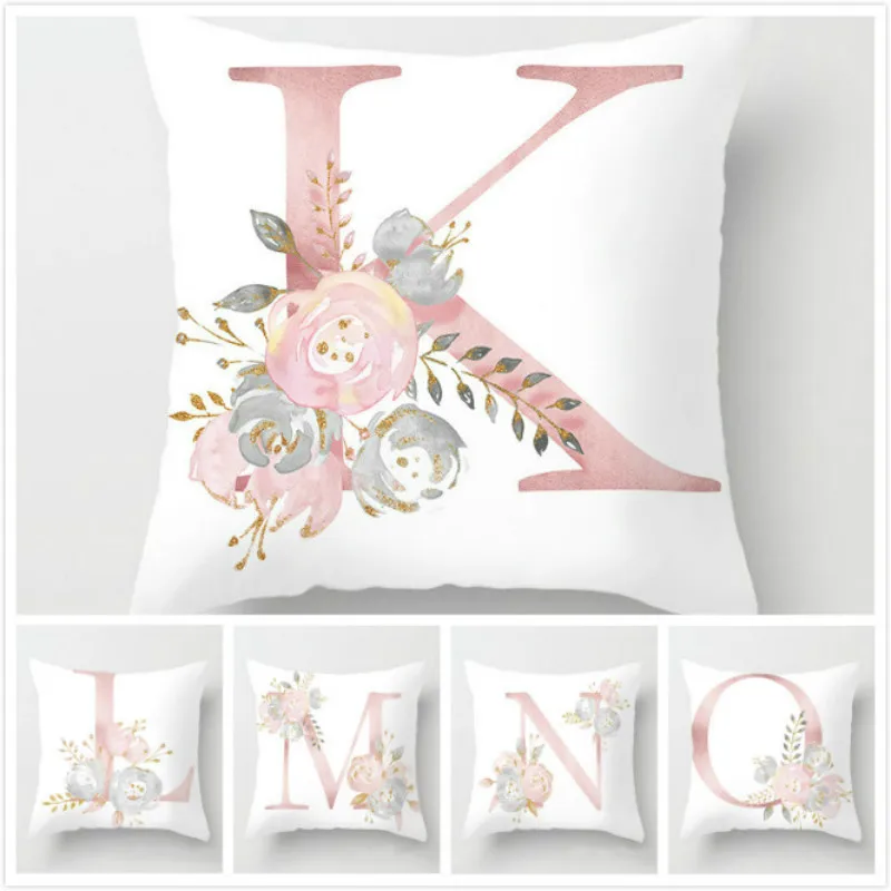 

RULDGE 1PC Letter Cushion Cover Polyester Fashion Home Use Pillow Cover Living Room Bed Sofa Cushion Cover